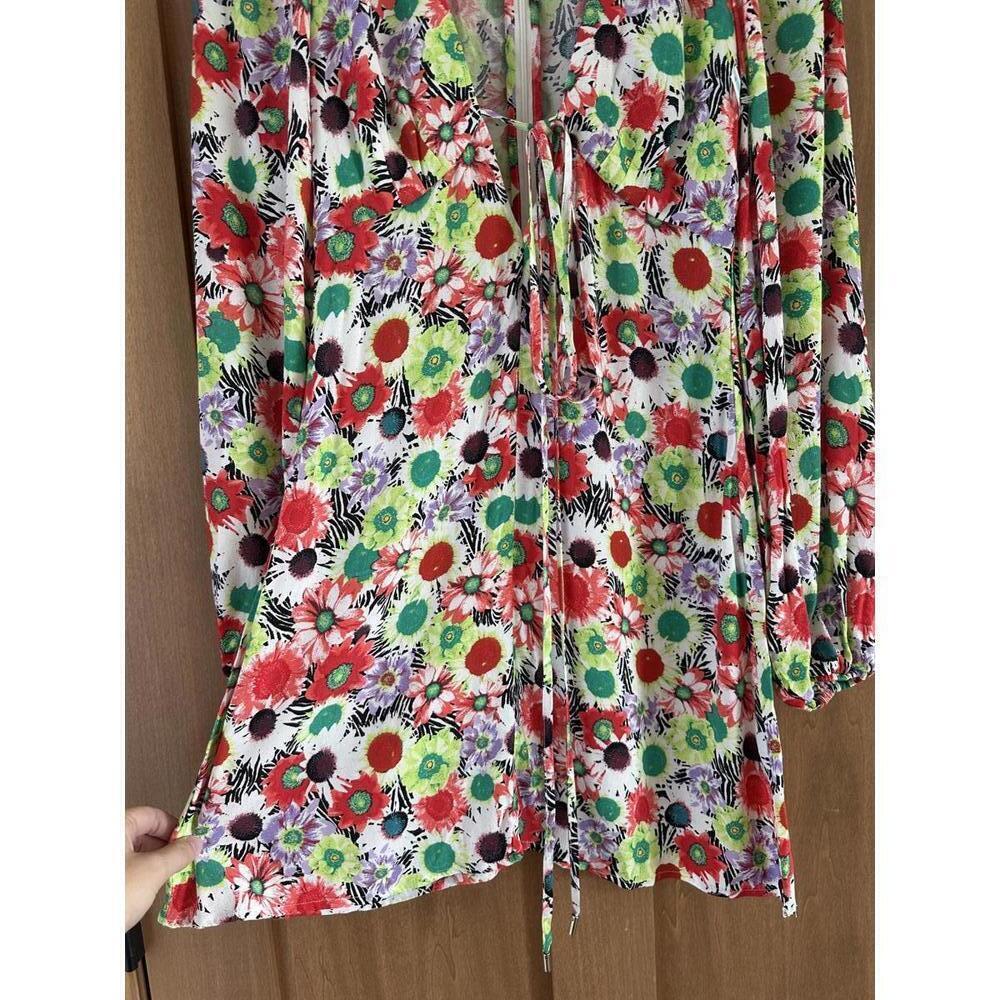 NWT AFRM Caprice Long Sleeve Mini Dress in Summer Daisy Bouquet Women’s size XS - Picture 11 of 13